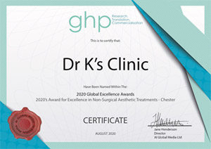 GHP 2020 Award for Excellence in Non-Surgical Aesthetic Treatments - Chester