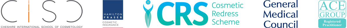 Cheshire International School of Cosmetology, Hamilton Fraser Cosmetic Insurance, Cosmetic Redress Scheme, General Medical Council, Ace Group Registered Practitioner