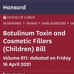 House of Lords debate the Botulinum Toxin (Botox) and Cosmetic Fillers Bill